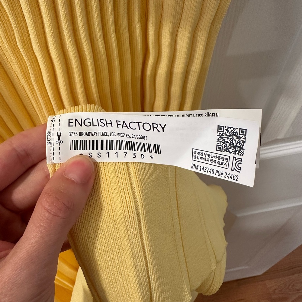 English Factory Yellow Ribbed Sleeveless Maxi Dress - Picture 3 of 6